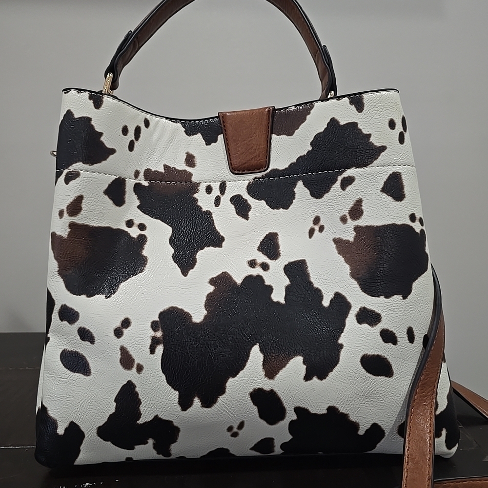 Jen And Co Cow Print Women's Satchel Crossbody